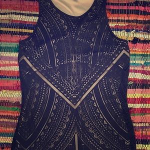 Beautiful laser cut Navy Blue dress